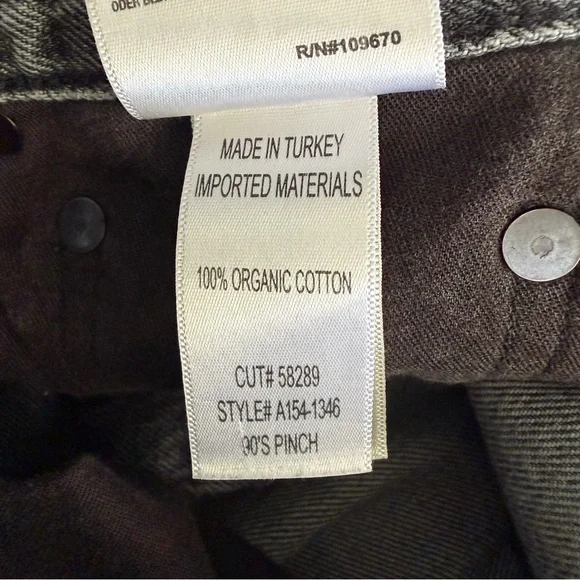 AGOLDE 90s Pinch Waist Cropped High Rise Straight Leg Jeans Washed Black Size 27 - Picture 4 of 11